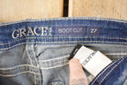 Vintage Deadstock Y2K Grace In LA Bedazzled Low Rise Jeans Women's Size 27 x 32