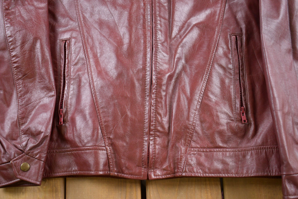 Vintage 1990s London Fog Leather Biker Jacket