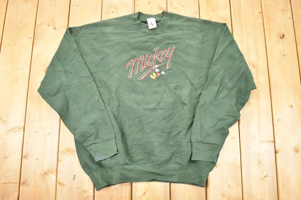 Vintage 1990s Mickey Mouse Embroidered Disney Crewneck Sweater Men's XL
