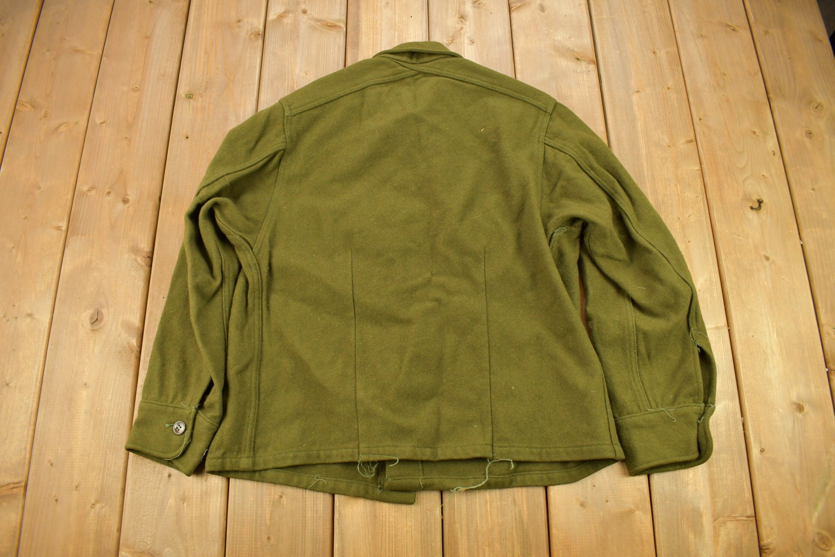 Vintage 1940s WW2 Wool Button Up Infantry Shirt