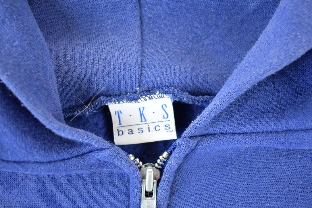 Vintage 1990s TKS Basics Blank Hoodie Made In USA  90s Hoodie  Vintage Sweater  Color Block
