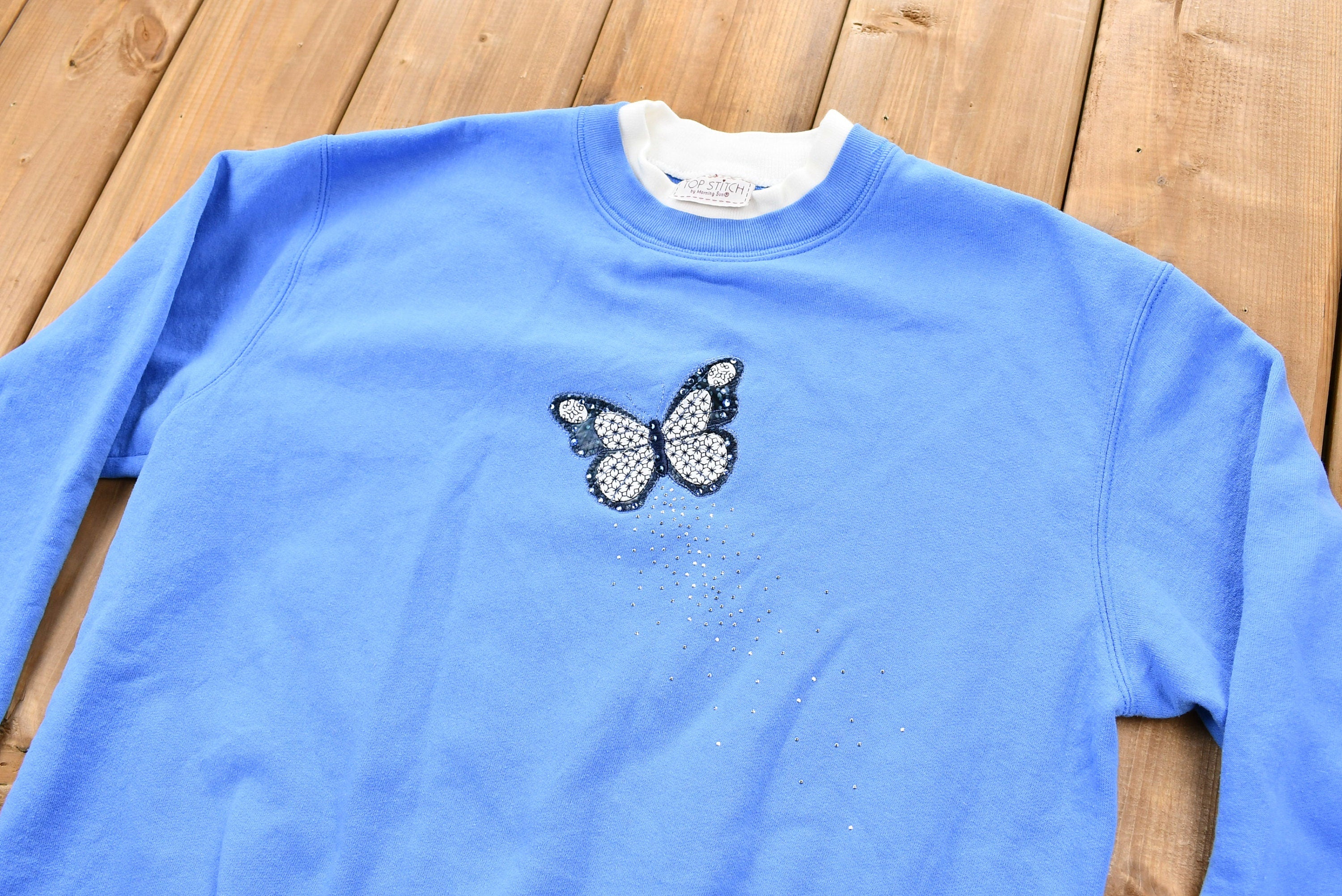 Vintage 1990s Butterfly Embroidered Crewneck