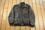 Vintage 1990s Giglio Leather Bomber Flight Jacket Men's XL