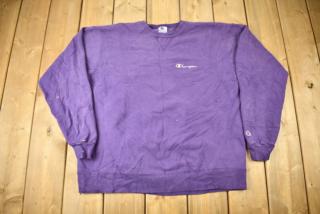 Vintage 1990s Champion Small Logo Purple Sweatshirt