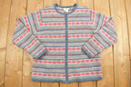 Vintage 1990s Talbot Knit Zip Up Cardigan Sweater