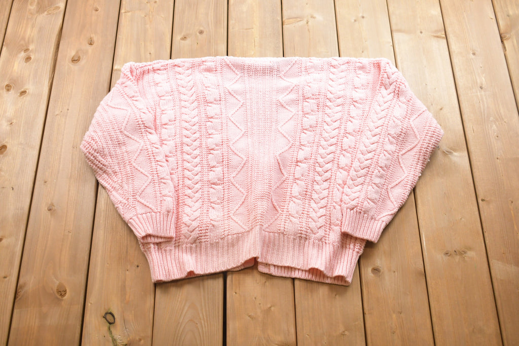 Vintage Pink Knitted Cardigan Sweater
