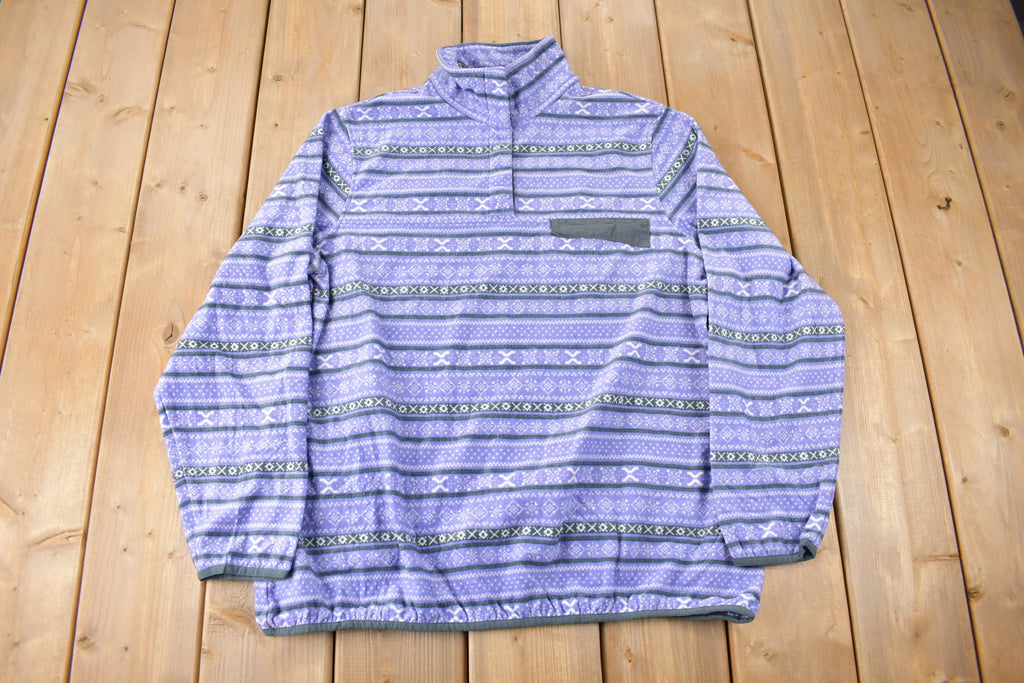 Vintage 1990s JACHS All Over Print T-Snap Fleece Sweater Size XL Women's