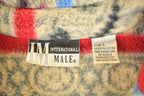 Vintage 1990s International Male Snowflake AOP Fleece Outdoorsman Sweater Men's XL