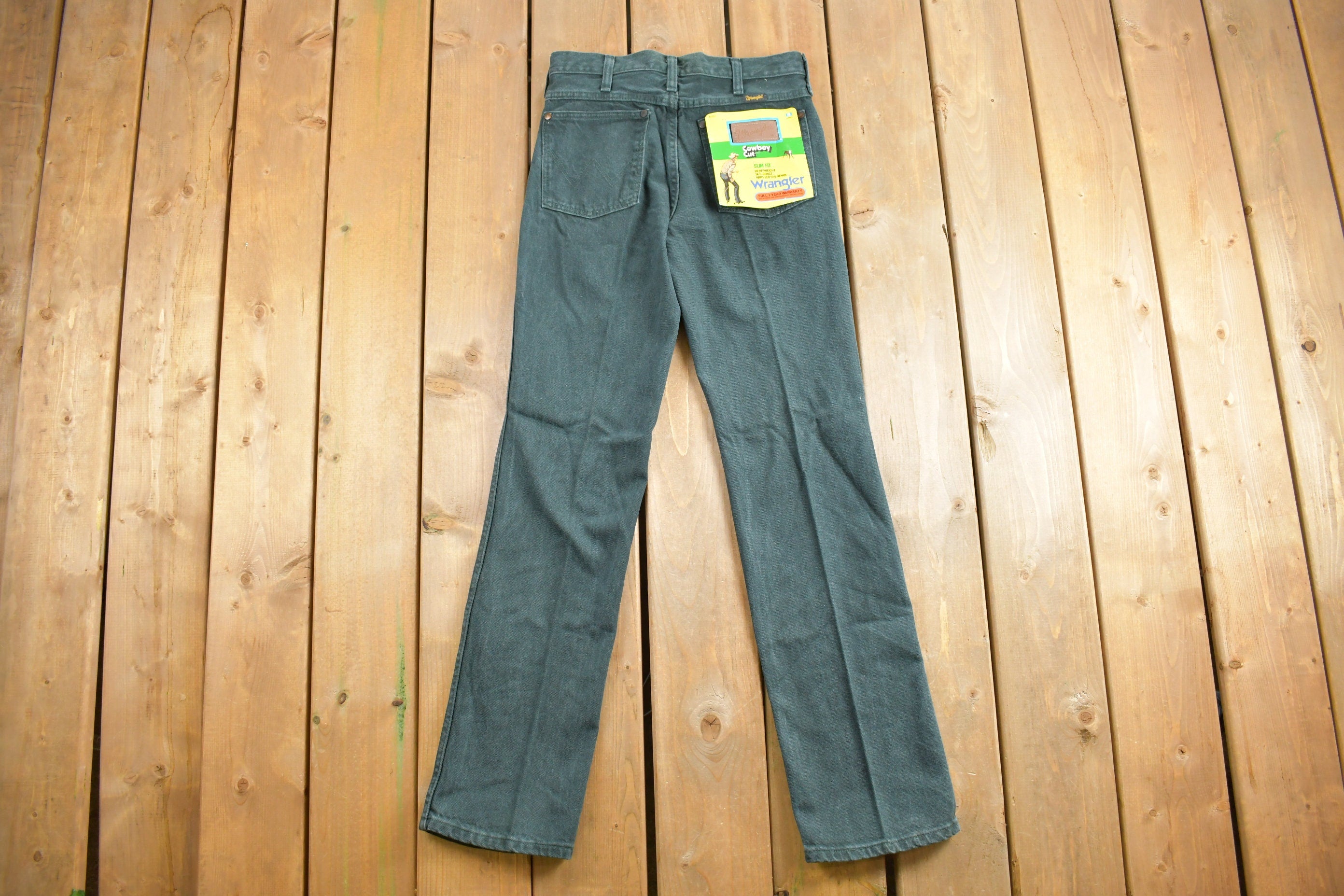 Wrangler Cowboy Cut Deadstock Vintage 1980s Jeans Size 28 x 30 Forrest Green