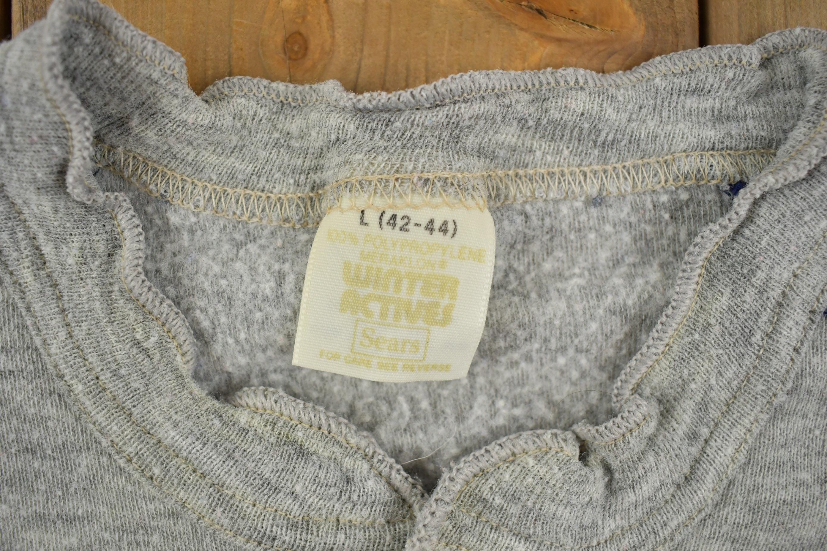 Vintage 1970s Sears Thermal Sweater Made In USA