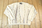 Vintage 1990s Coogi Made In Australia 3D knit 100% Cotton Cream Colour Abstract Pattern Knit Crewneck Sweater
