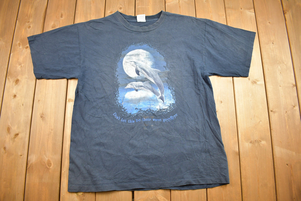 Vintage 1990s Leaping Dolphins Graphic T-Shirt