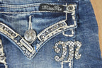 Vintage Y2K Miss Me Bedazzled Low Rise Jeans Size 26x31