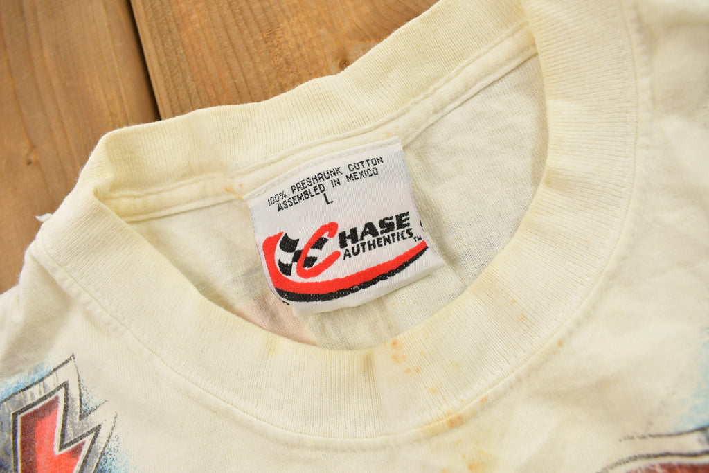 Vintage 2001 Jeff Gordon Blazing Steel All Over Print NASCAR Racing T-Shirt /