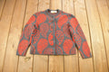 Vintage 1960s Paisley Graphic Knitted Cardigan Sweater /