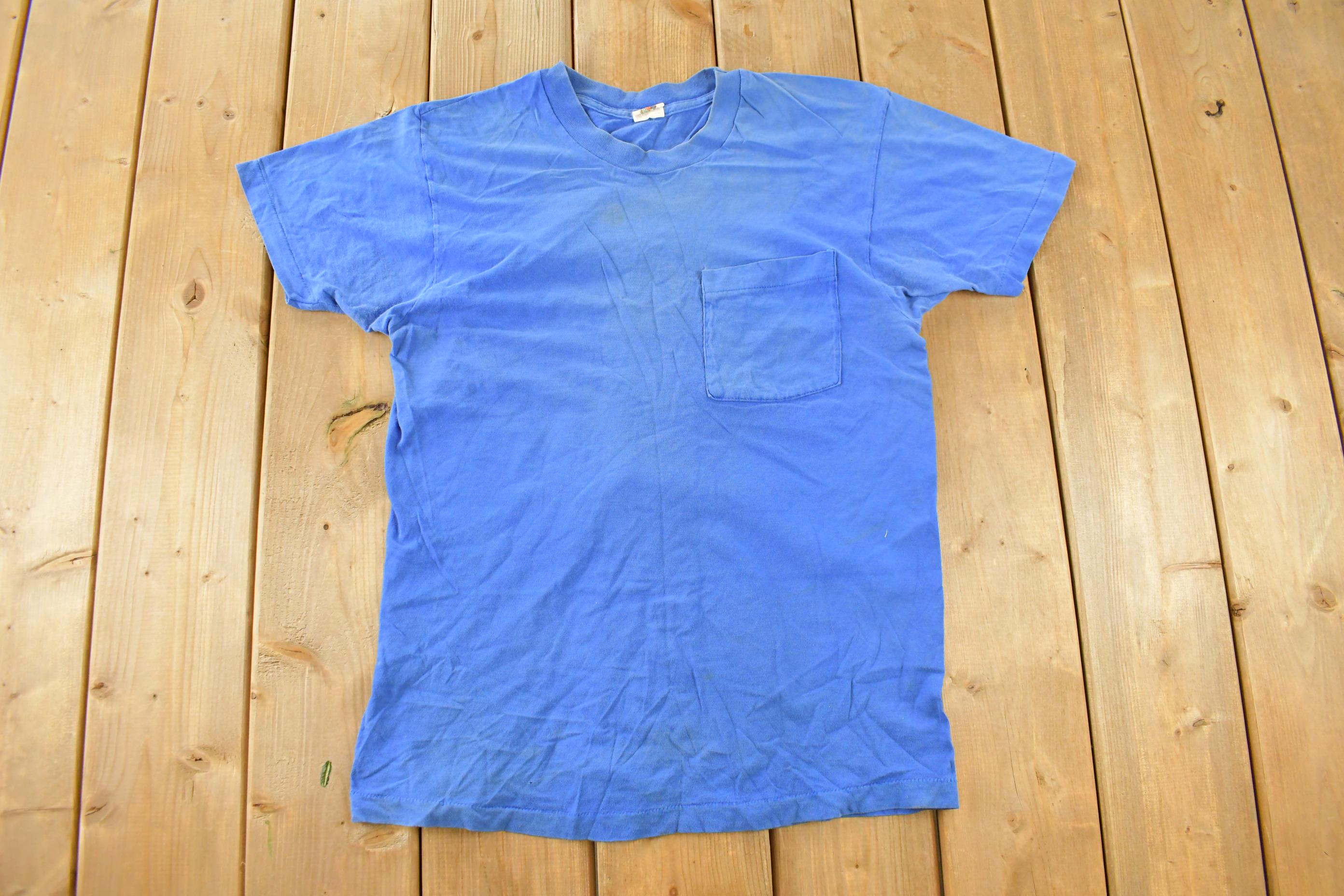 Vintage 1990s Fruit of the Loom Blank Pocket T-Shirt Men's Medium