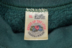 Vintage 1980s Fruit Of The Loom Blank Green Raglan Crewneck Sweatshirt