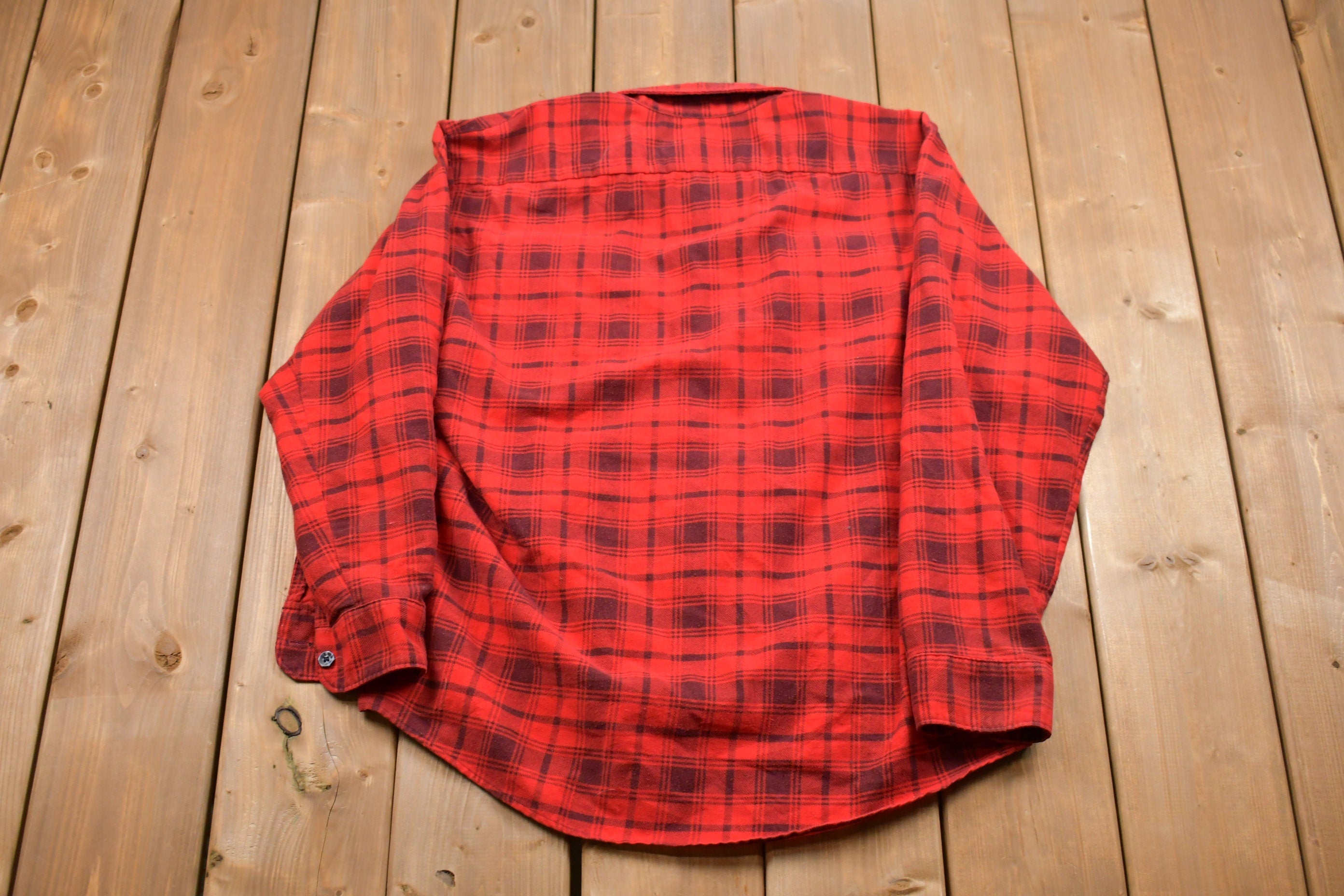 Vintage 1990s Plaid Flannel Button Up Shirt