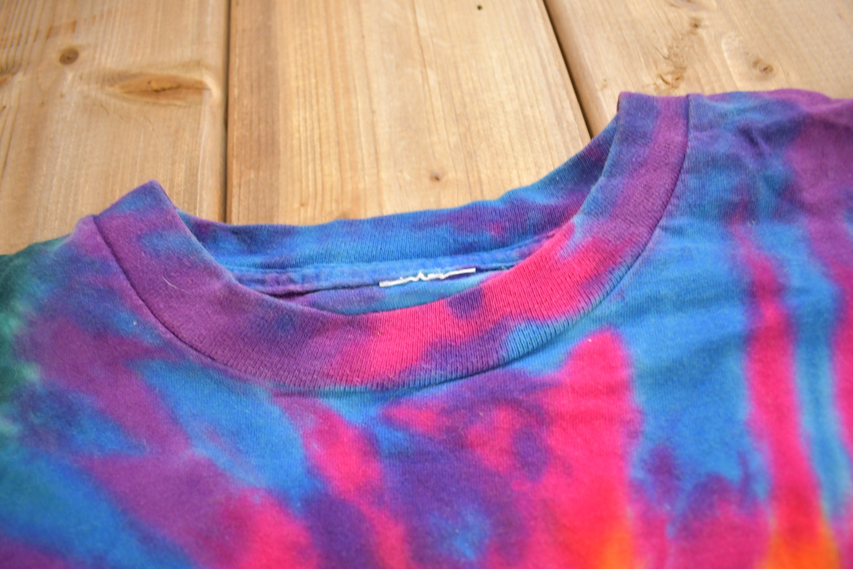 Vintage 1990s Tie Dye Swirl T-Shirt  Trippy T-Shirt  Streetwear  Made In USA  Psychedelic Style  Single Stitch