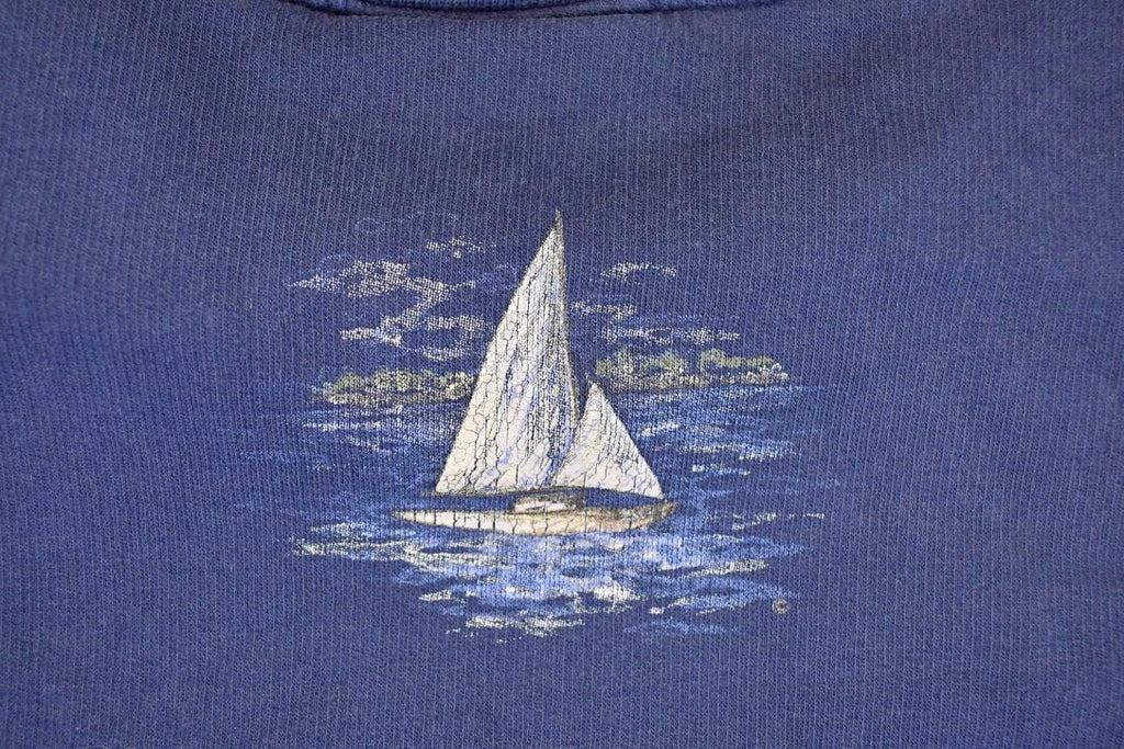 Vintage 1990s Northern Reflections Graphic Print Lighthouses Collared Sweatshirt Men's L / Made In USA / 90's Destination Sweater