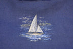 Vintage 1990s Northern Reflections Graphic Print Lighthouses Collared Sweatshirt Men's L / Made In USA / 90's Destination Sweater