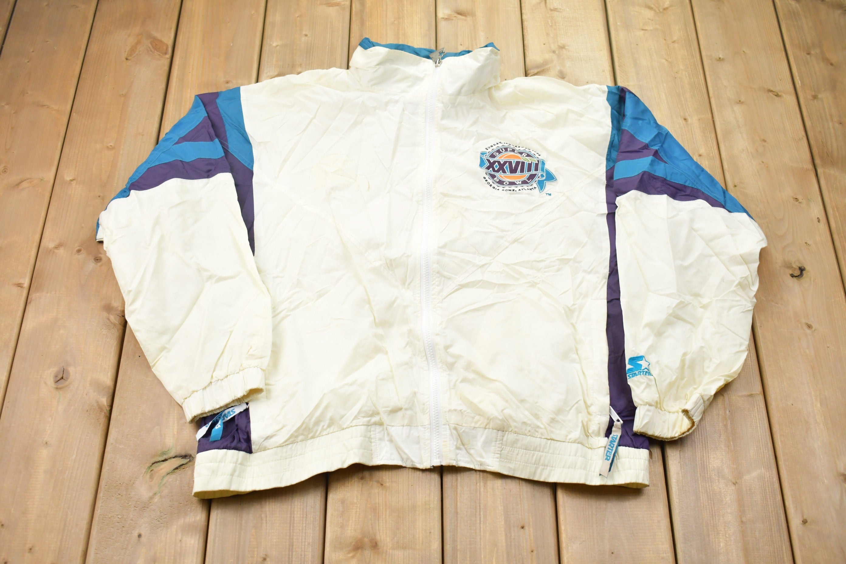 Vintage 1994 Starter Pro Line NFL Superbowl XXVII Full Zip Windbreaker Jacket