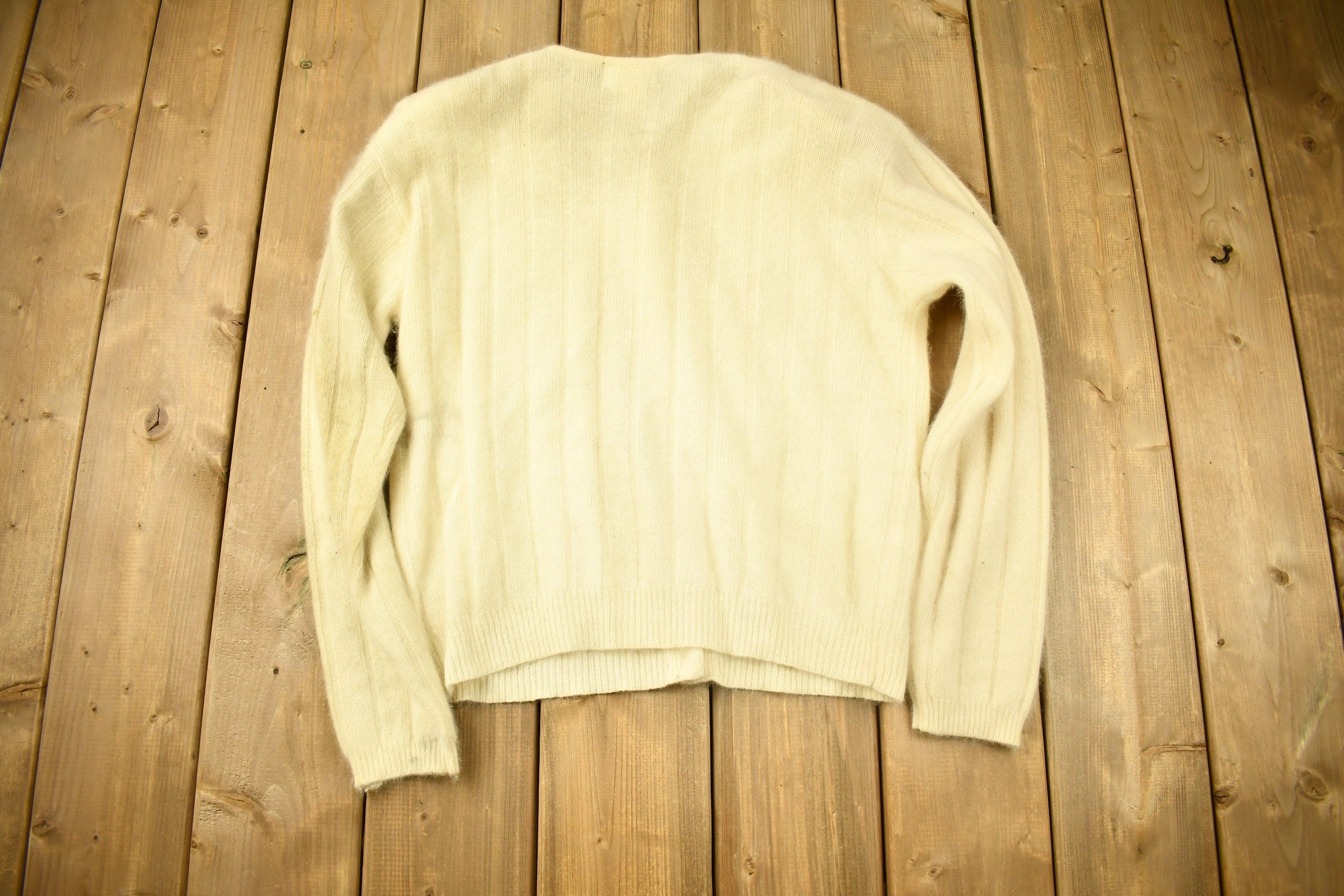 Vintage 1980s Pronto Gold Lambs Wool Blend Cardigan Sweater