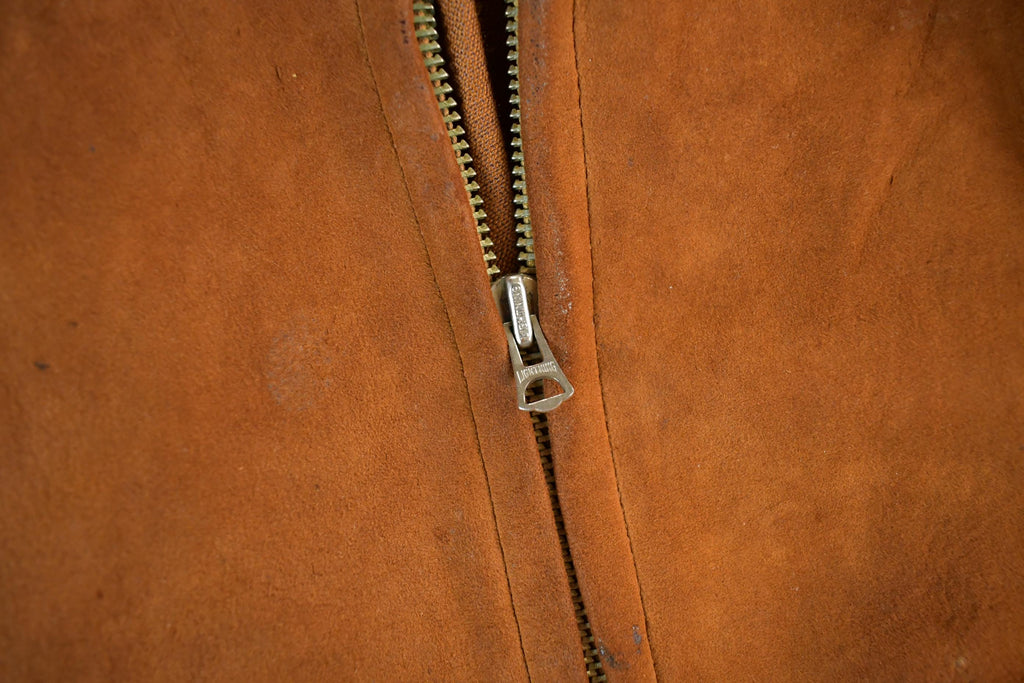 Vintage 1950s Suede Leather Bomber Jacket Adult Small