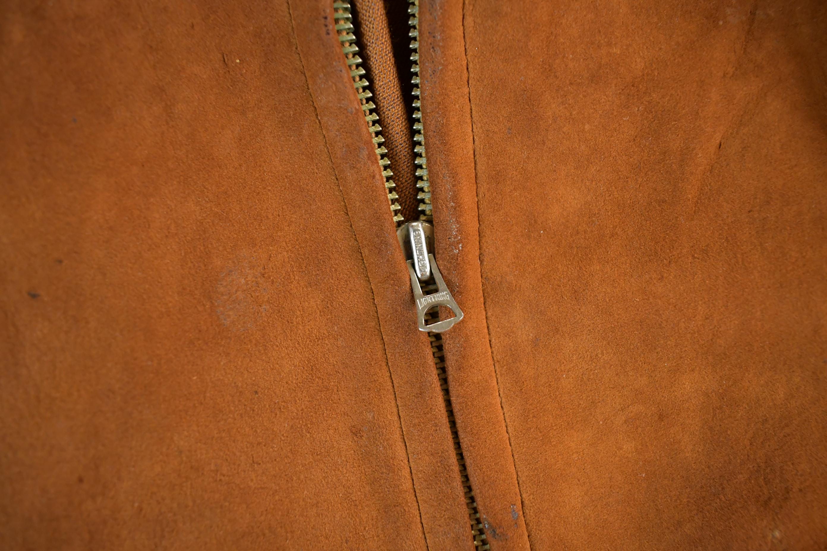 Vintage 1950s Suede Leather Bomber Jacket Adult Small