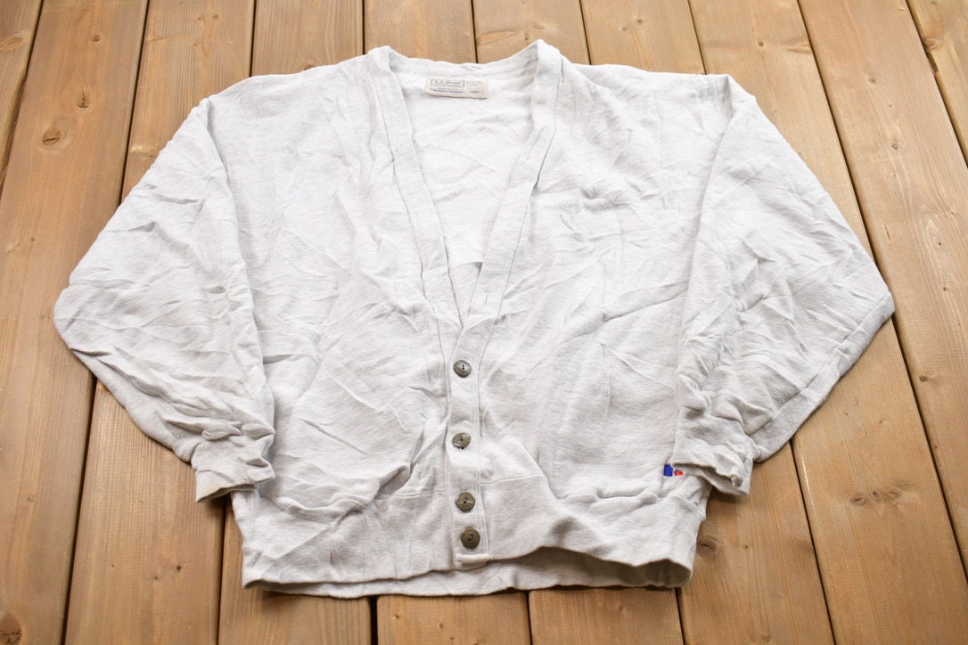 Vintage 1990s LL Bean Russel Athletic Cardigan Sweater