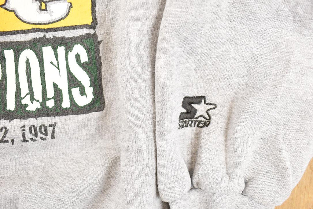 Vintage 1997 Starter Green Bay Packers NFC Championships NFL Crewneck Sweatshirt Mens L