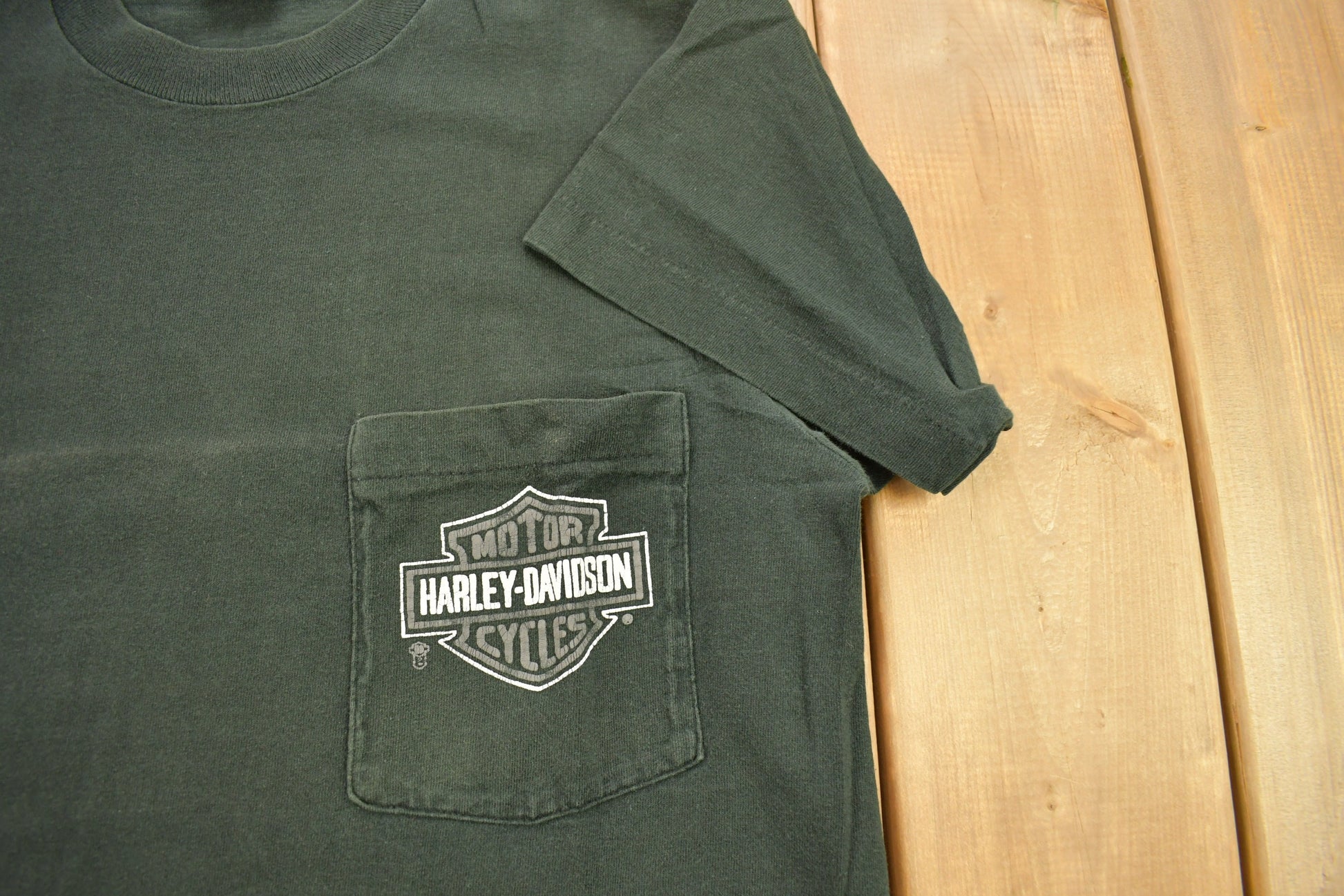 Vintage 1988 Snell Harley Davidson Muskegon Michigan T-Shirt / Single Stitch / Made In USA / Biker Tee / Souvenir T Shirt / Pocket Tee