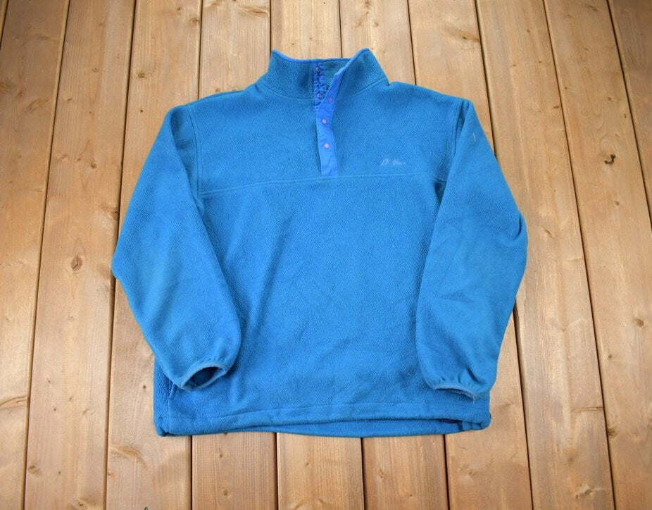 Vintage 1990s LL Bean Quarter Button Fleece Sweater / Made In USA / 90s Sweater / Streetwear / Athleisure / Hiking / Outdoorsman