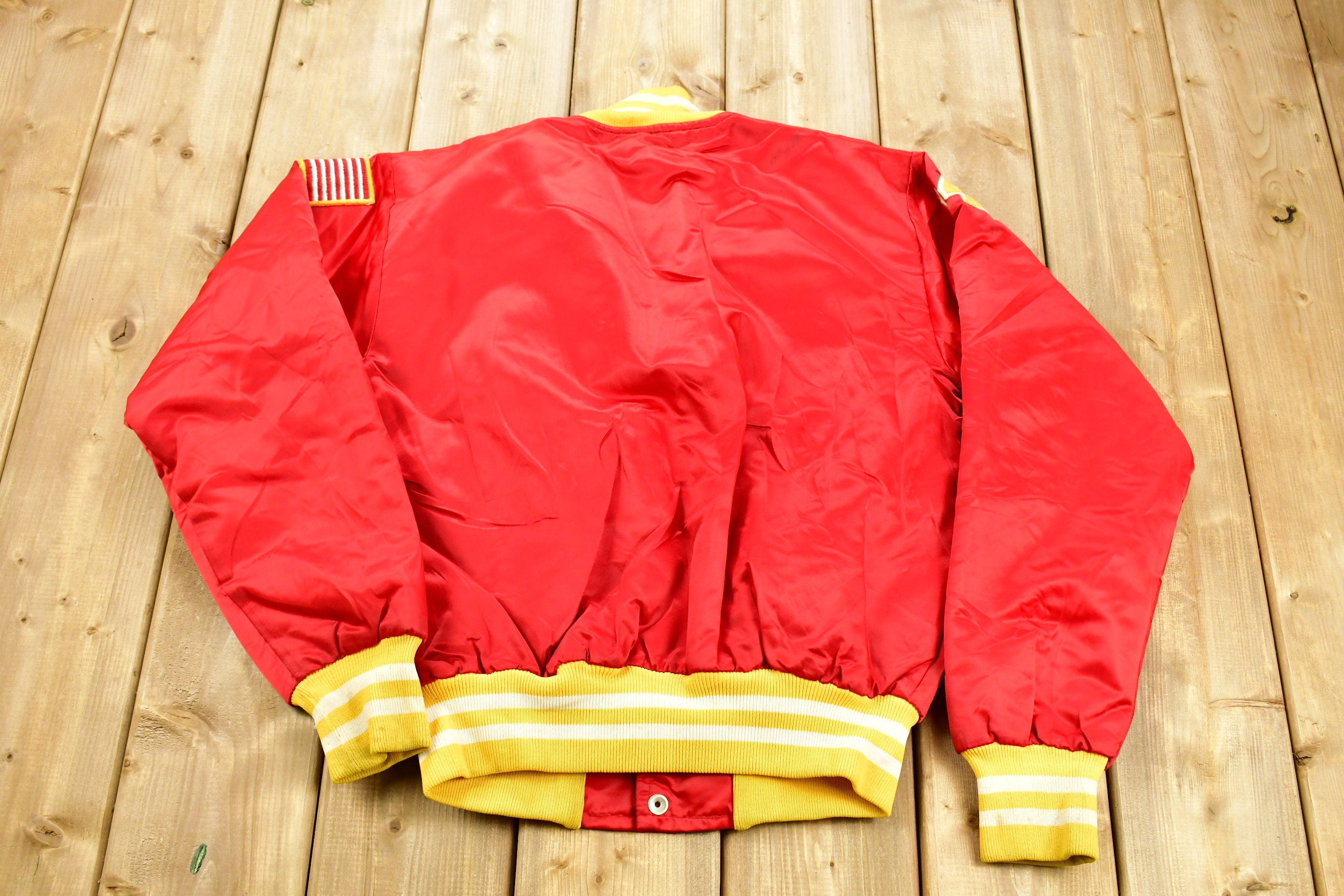 Vintage 1980s New Jersey Rockets Fleece Lined Satin Jacket