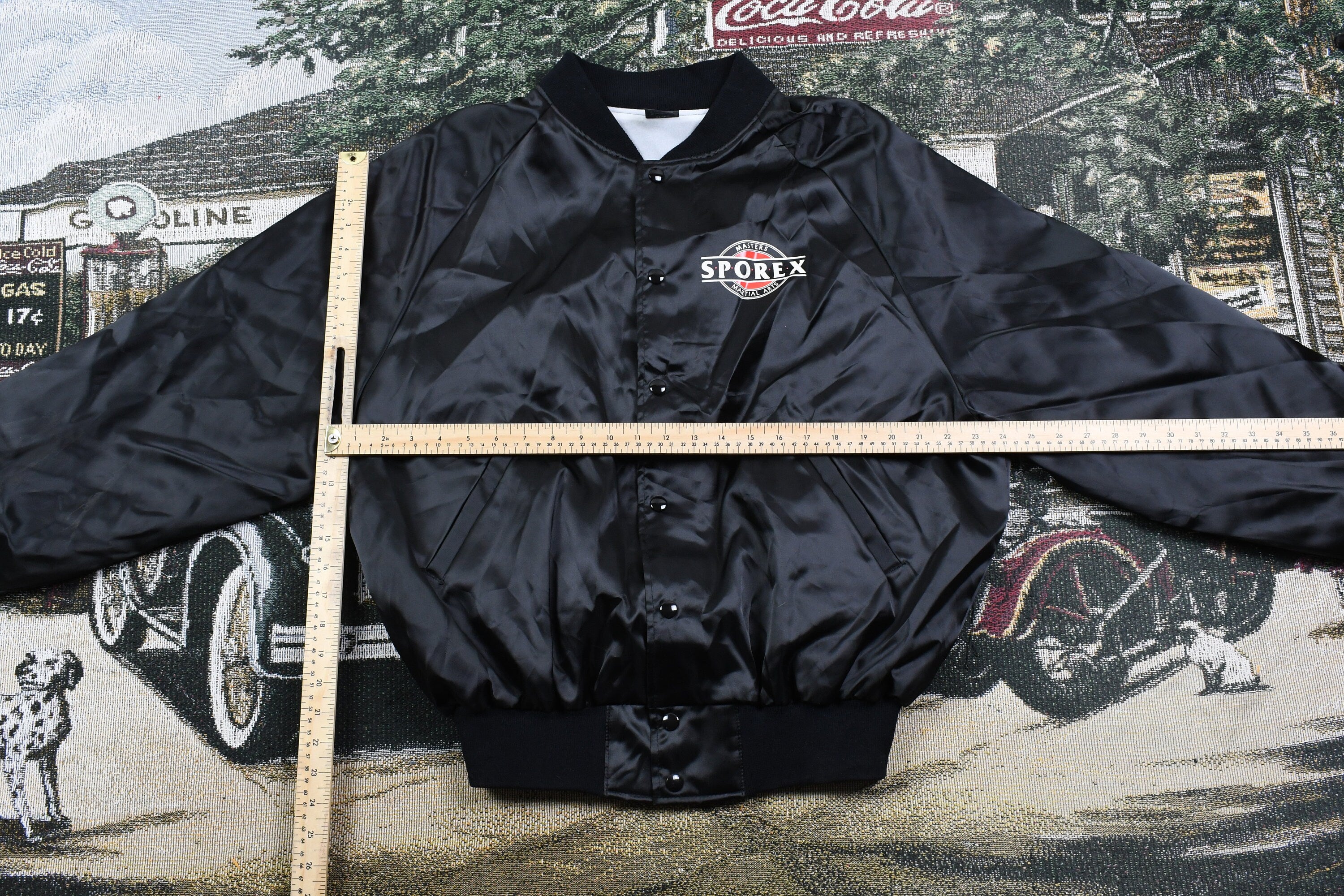 Vintage 1990s Sporex Martial Arts Satin Bomber Jacket