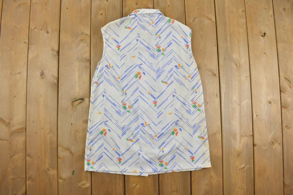Vintage 1980s Land 'N Lea Womens Abstract Button Up Vest