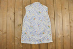 Vintage 1980s Land 'N Lea Womens Abstract Button Up Vest