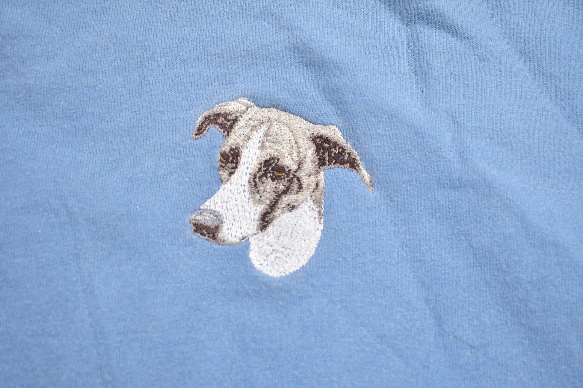 Vintage 1990s Embroidered Dog Hanes Crewneck Sweatshirt /