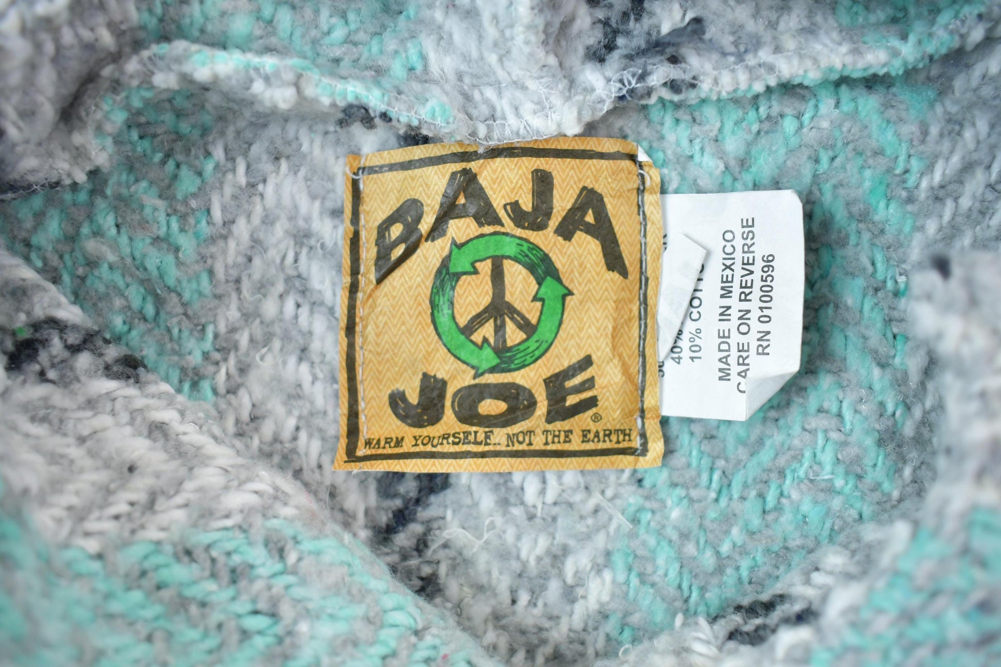 Vintage 1990s 3D Colored / Baja Joe / Cable Knit Poncho Sweater / Vintage 90s Crewneck / Abstract Patterns / Streetwear