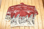 Vintage 1990s Mazmania AOP Howling Wolves Fleece Outdoorsman Sweater Men's XXL