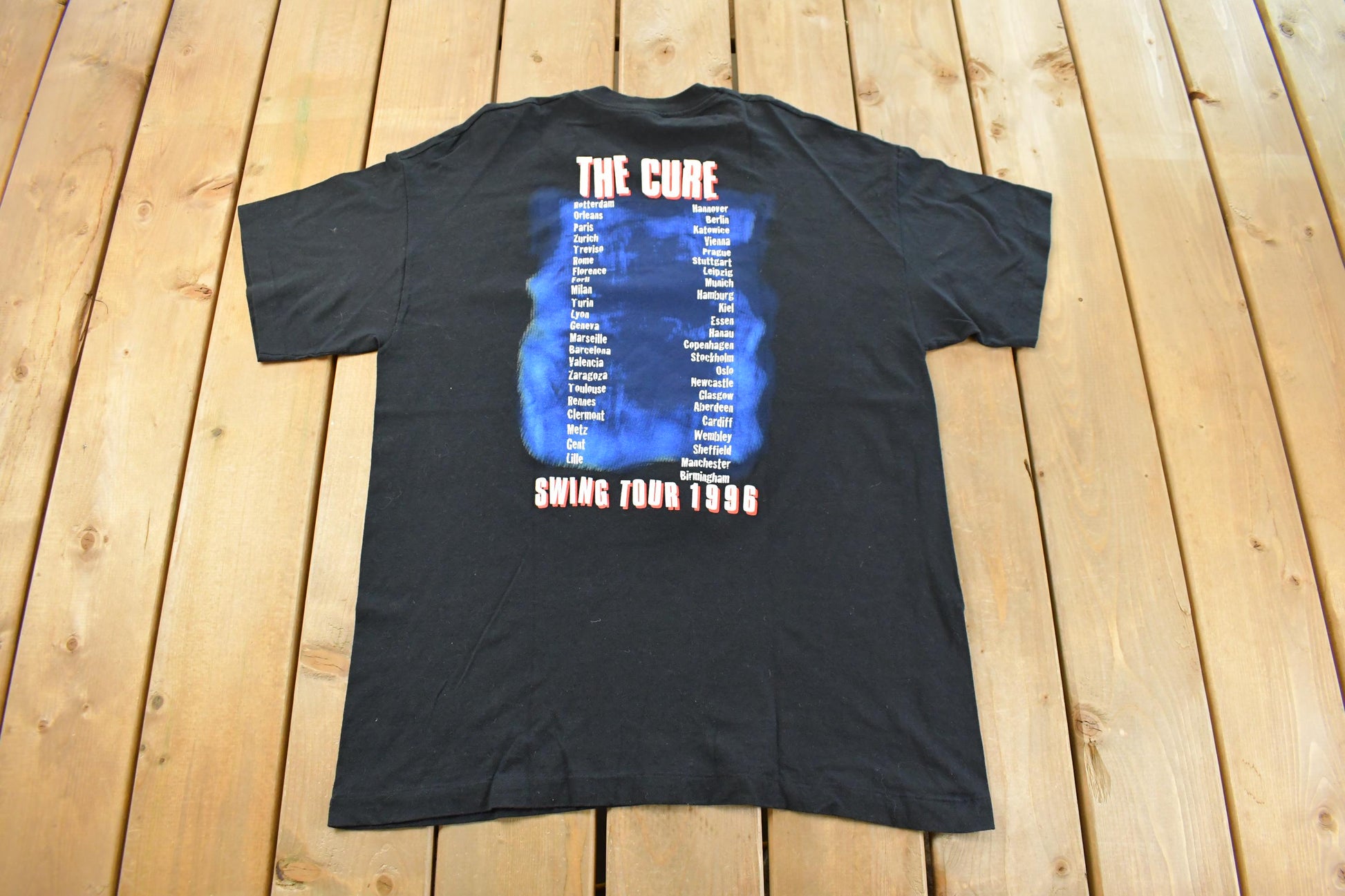 Vintage 1996 The Cure Treasure Wild Mood Swings Tour Dates Band T-Shirt Men's XL