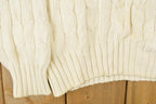 Vintage 1990s Gap Cable Knit V Neck Cricket Sweater Men's Medium