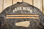 Vintage 1980s Green Coast Cafe Racer Leather Jacket