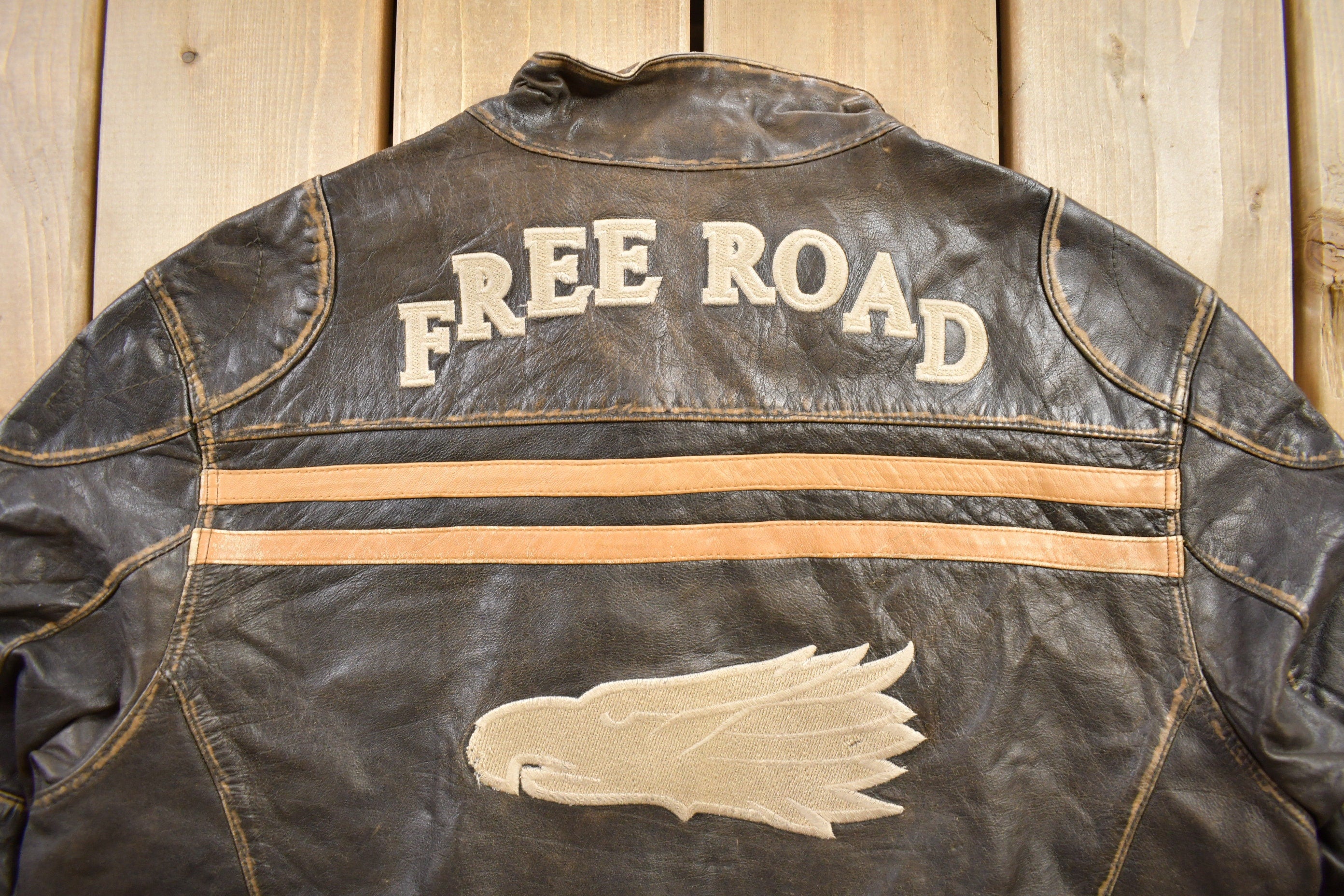 Vintage 1980s Green Coast Cafe Racer Leather Jacket