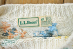 Vintage 1990s LL Bean Floral Design Knit Crewneck Sweater / 90s Crewneck / Made In USA / Preppy Knit