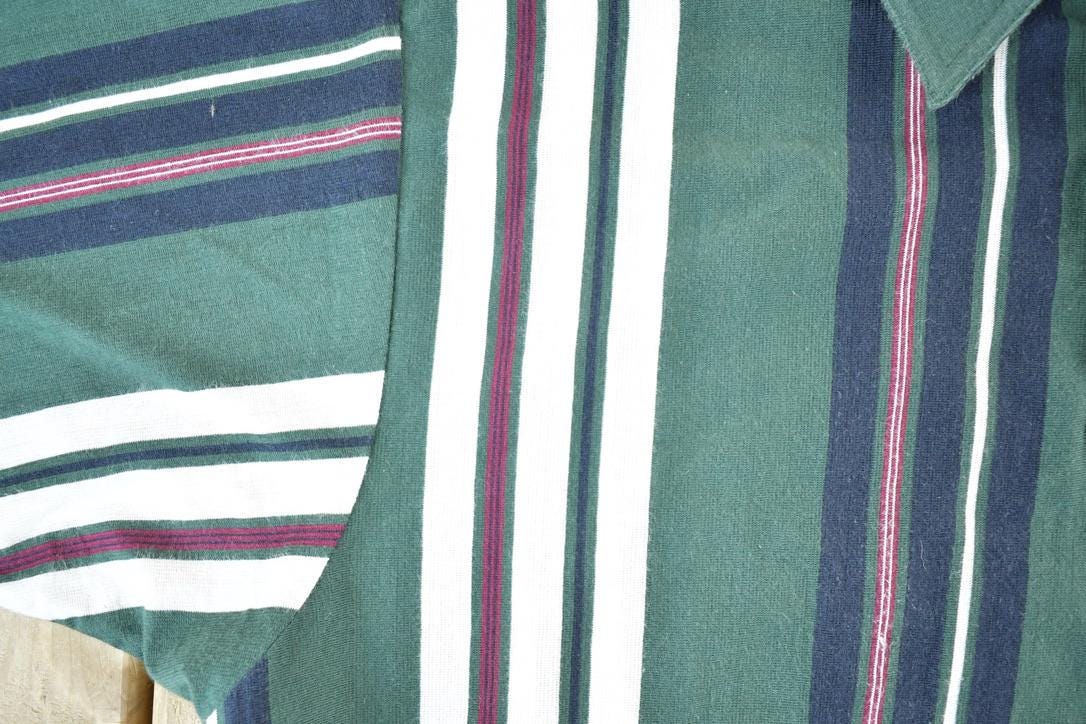 Vintage 1990s Arrow Tournament Striped Button Up Polo Style Shirt