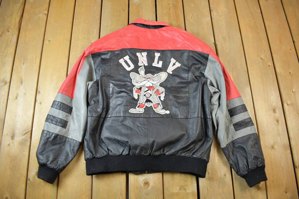 Vintage 1990s University of Las Vegas Rebels Collegiate NCAA Leather Jacket