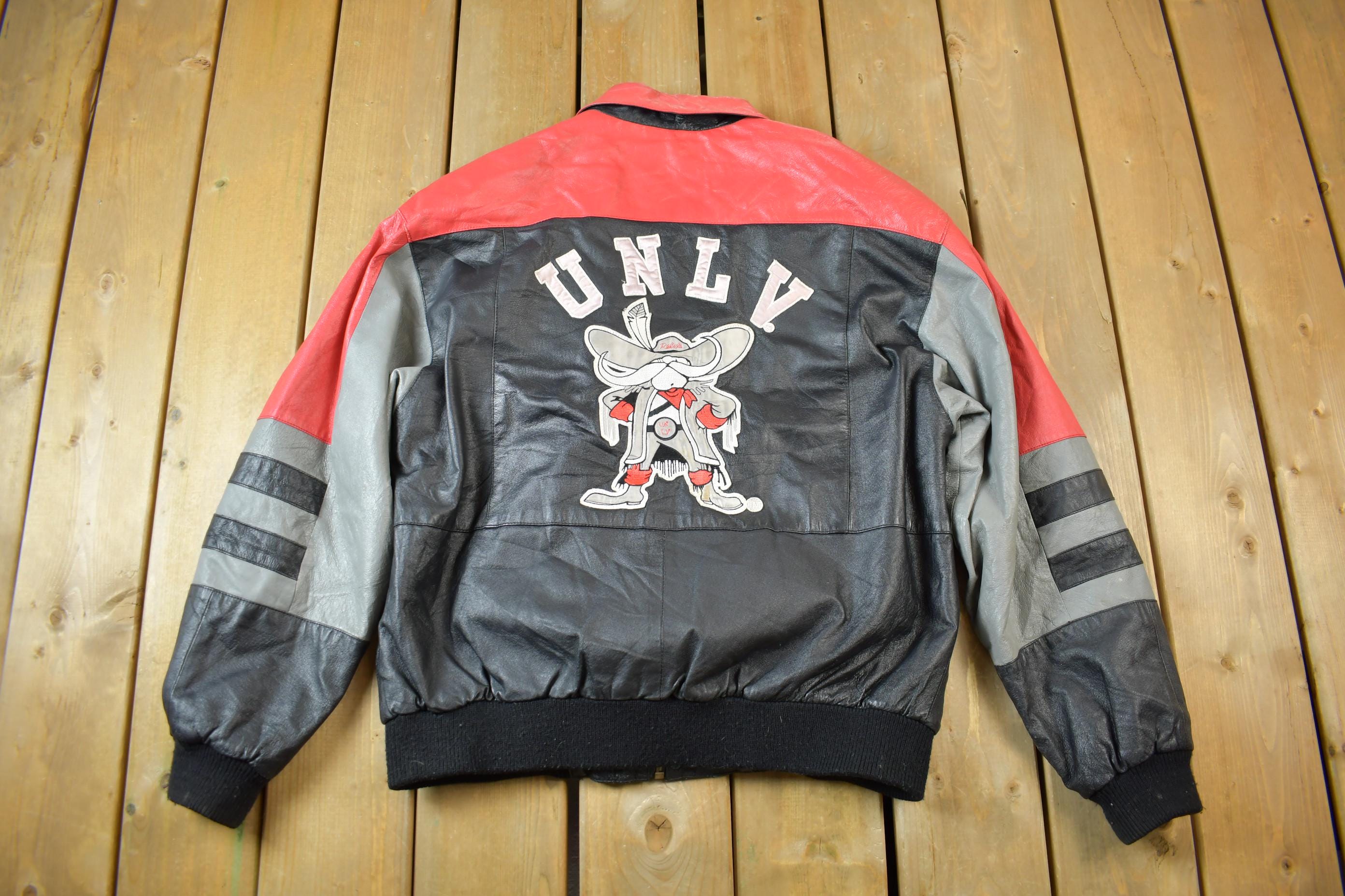 Vintage 1990s University of Las Vegas Rebels Collegiate NCAA Leather Jacket