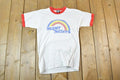 Vintage 80s Super Sitters Ringer Tee: Rainbow Graphic, Made in USA (Men's XS)