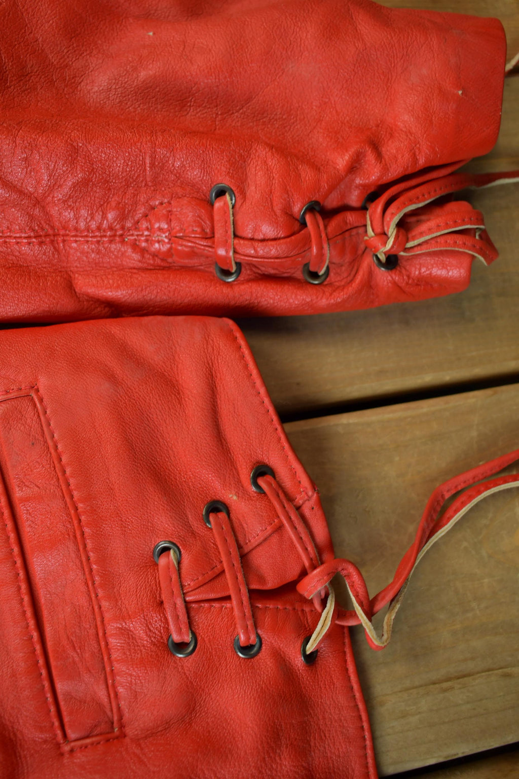 Vintage 1980s Womens Leather Braid Stud Biker Jacket